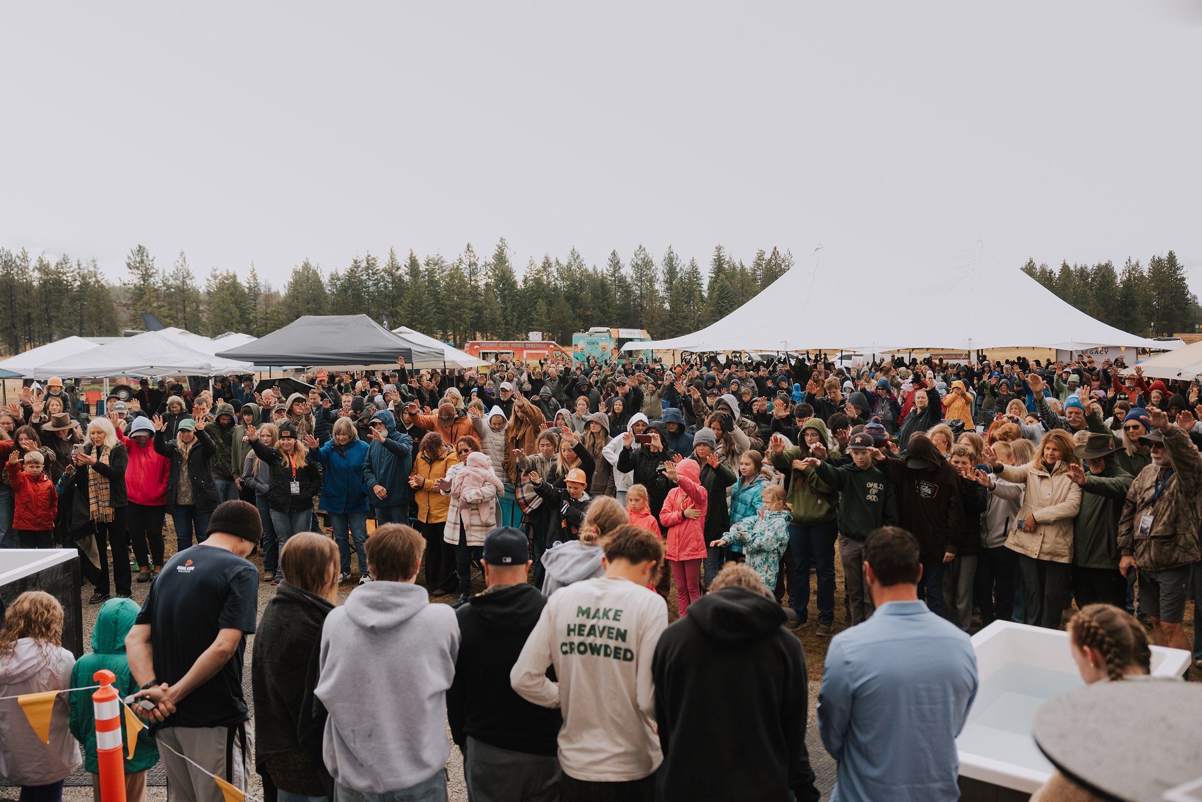 Worship and prayer at groundbreaking