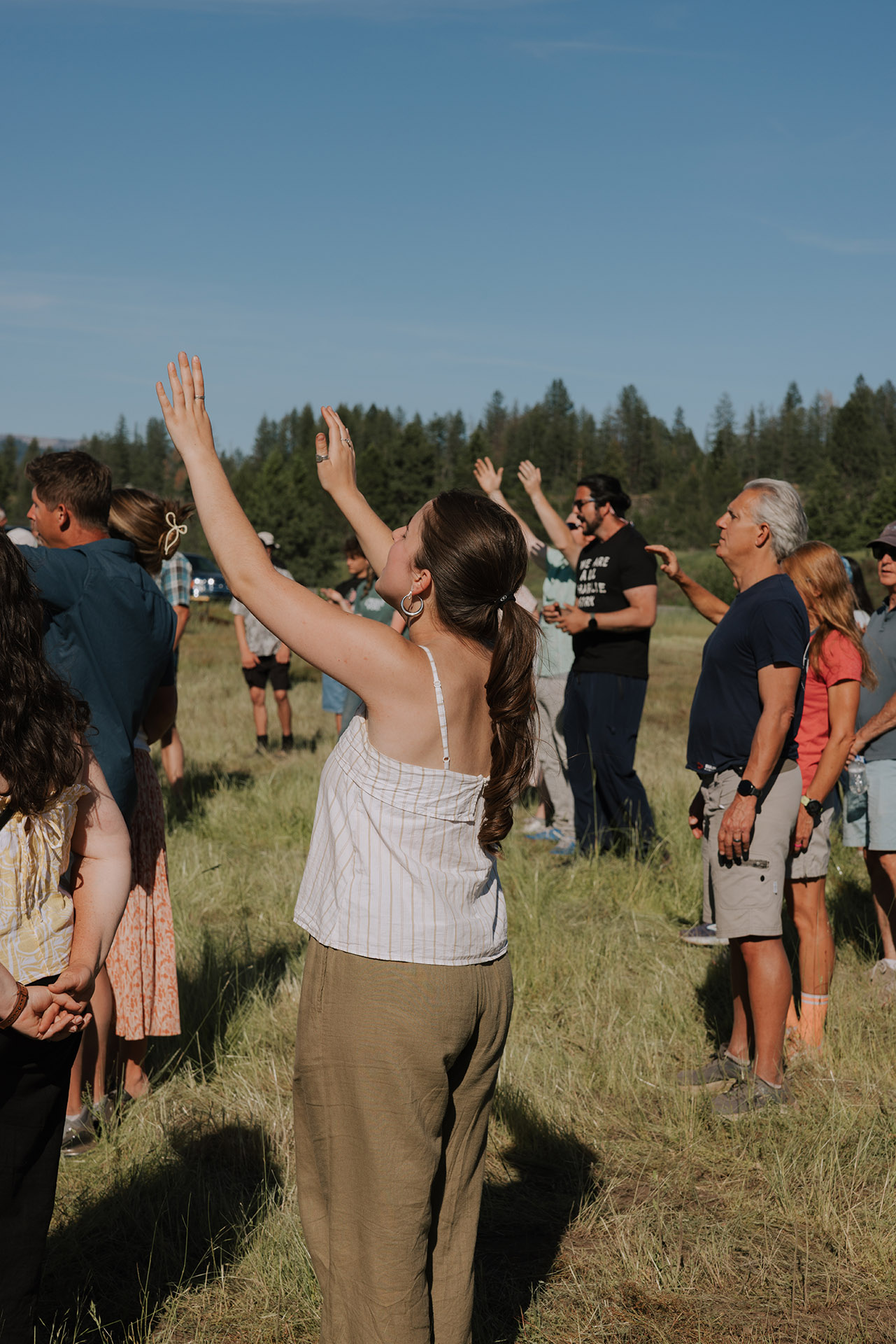 Worship on future campus site